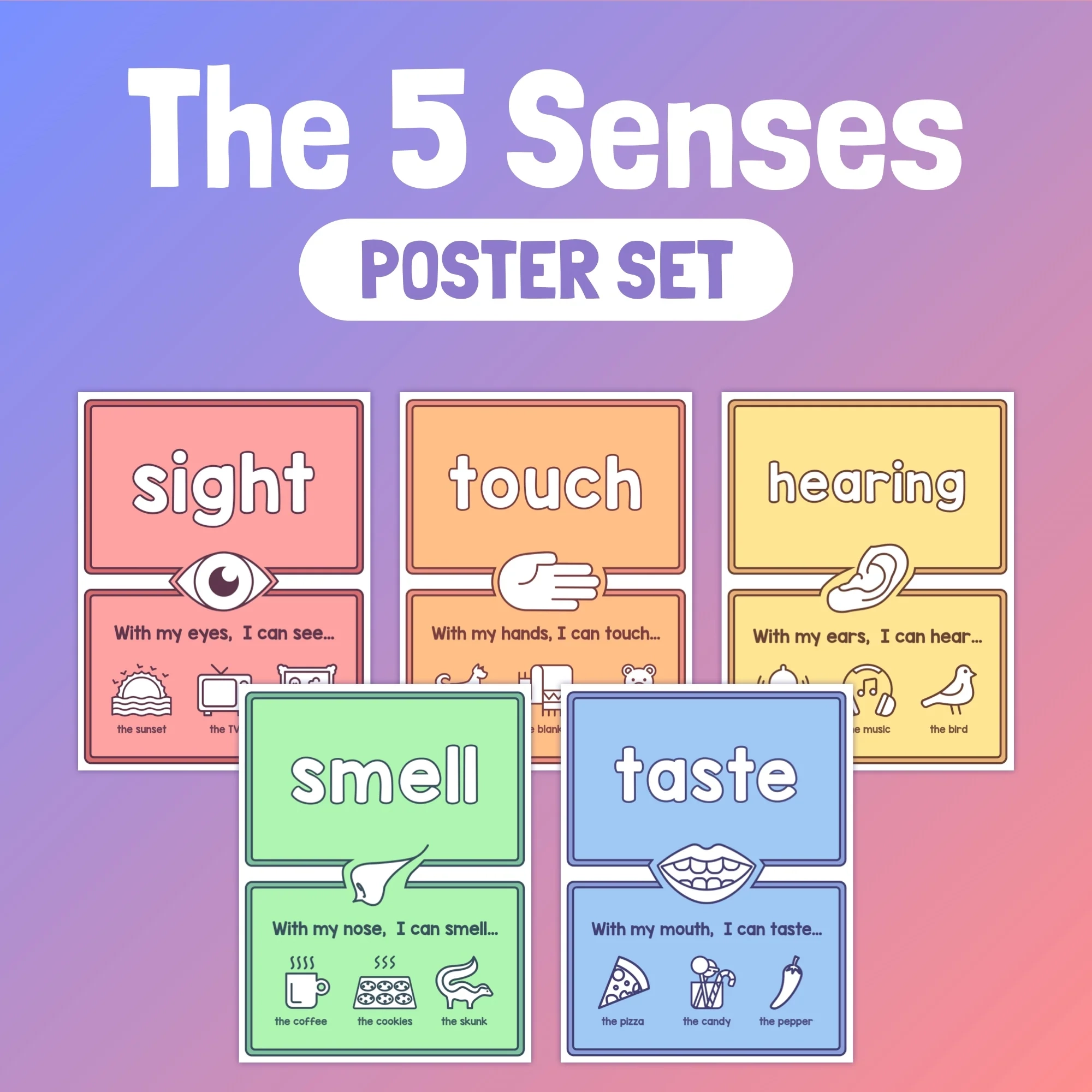 Five Senses Chart Printable