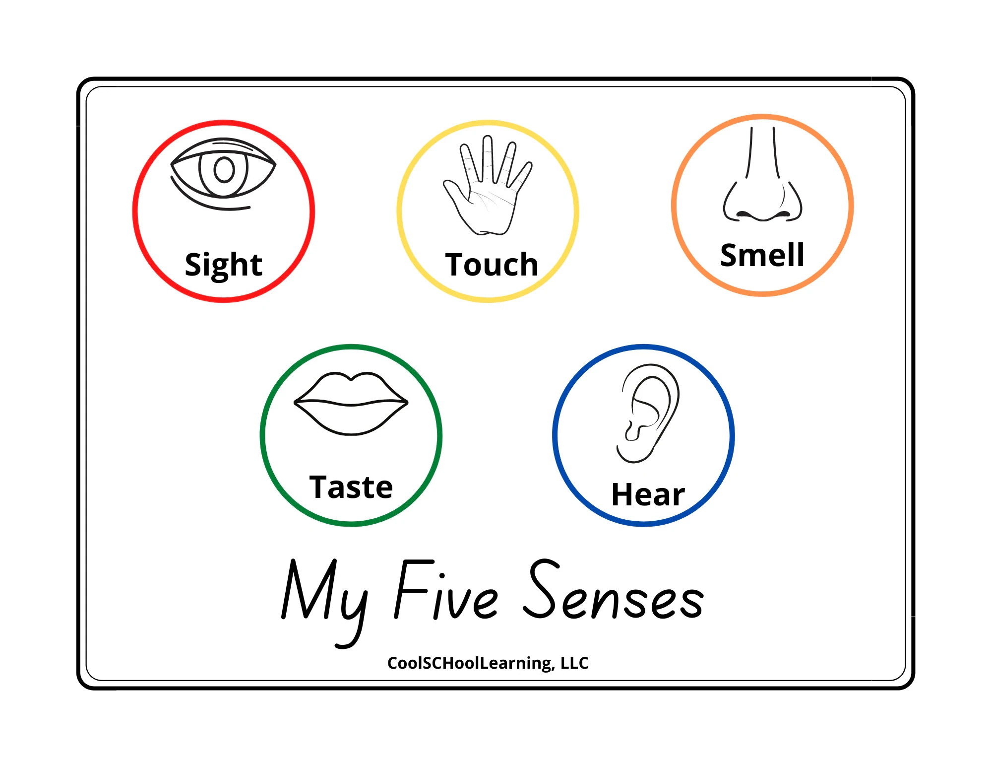 Five Senses Chart Printable