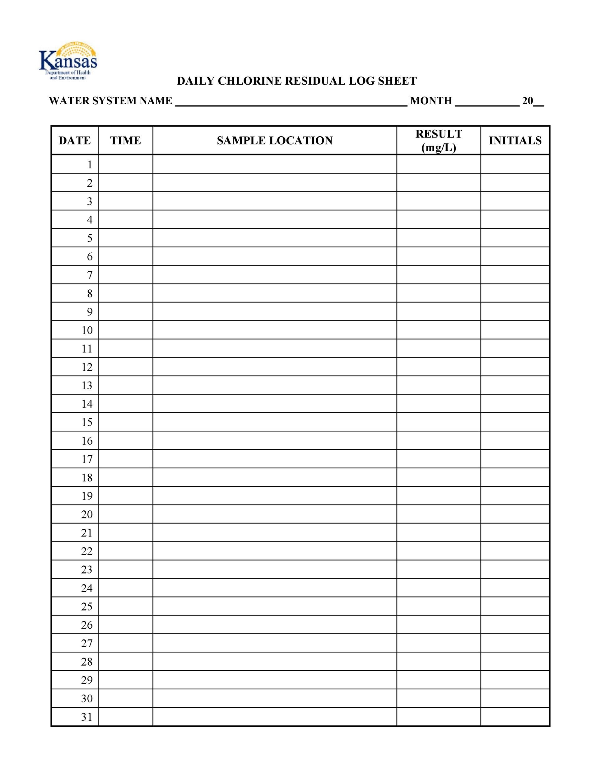 50 Printable Log Sheet Templates Direct Download TemplateLab