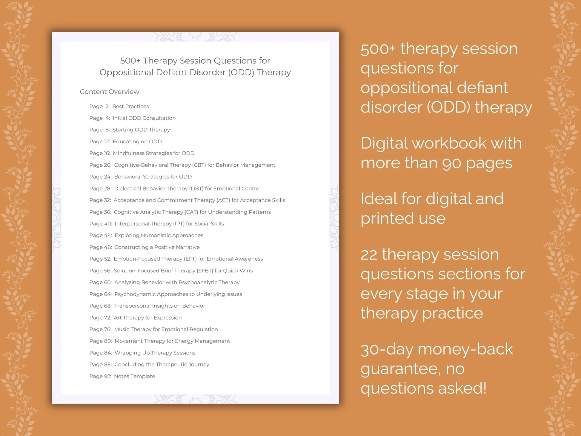 500 ODD Therapy Session Questions Workbook Karlstein Publishing 500 ODD Therapy Session Questions Workbook Karlstein Publishing