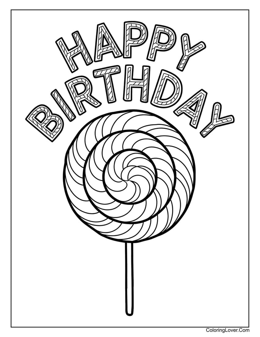 Happy Birthday Coloring Sheets Printables