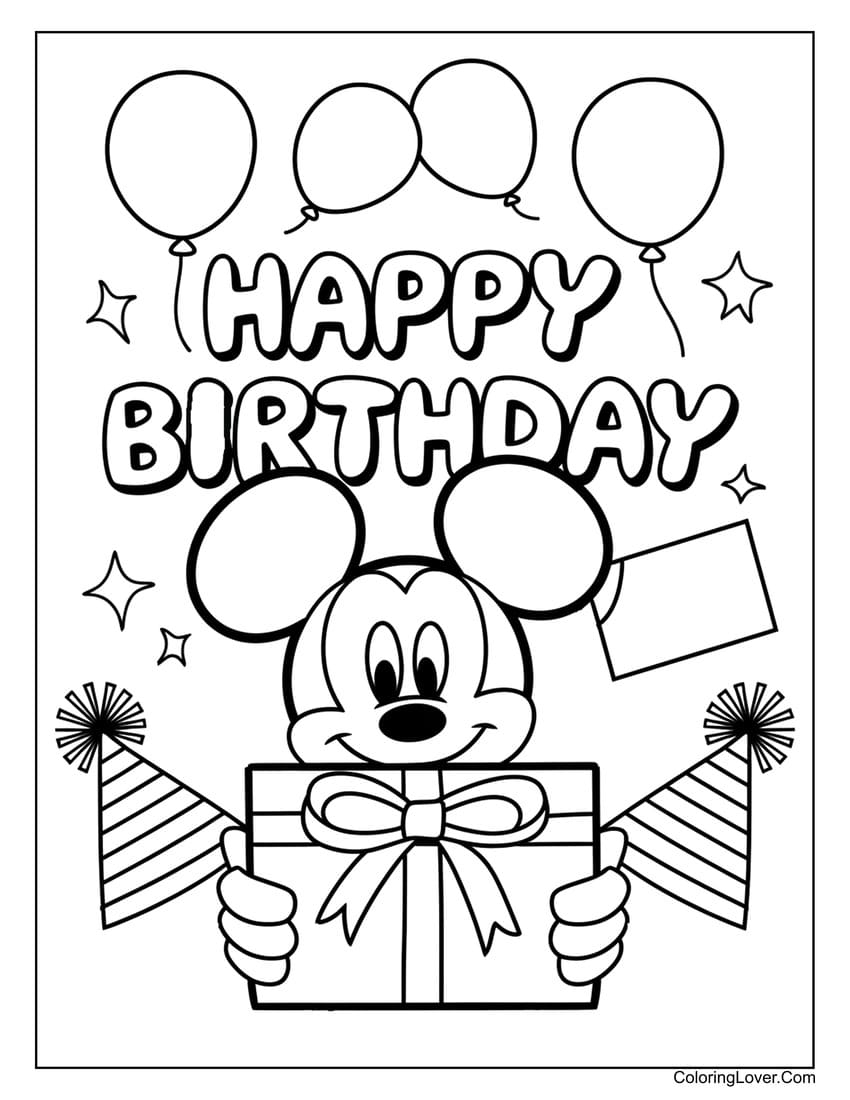 Happy Birthday Coloring Sheets Printables