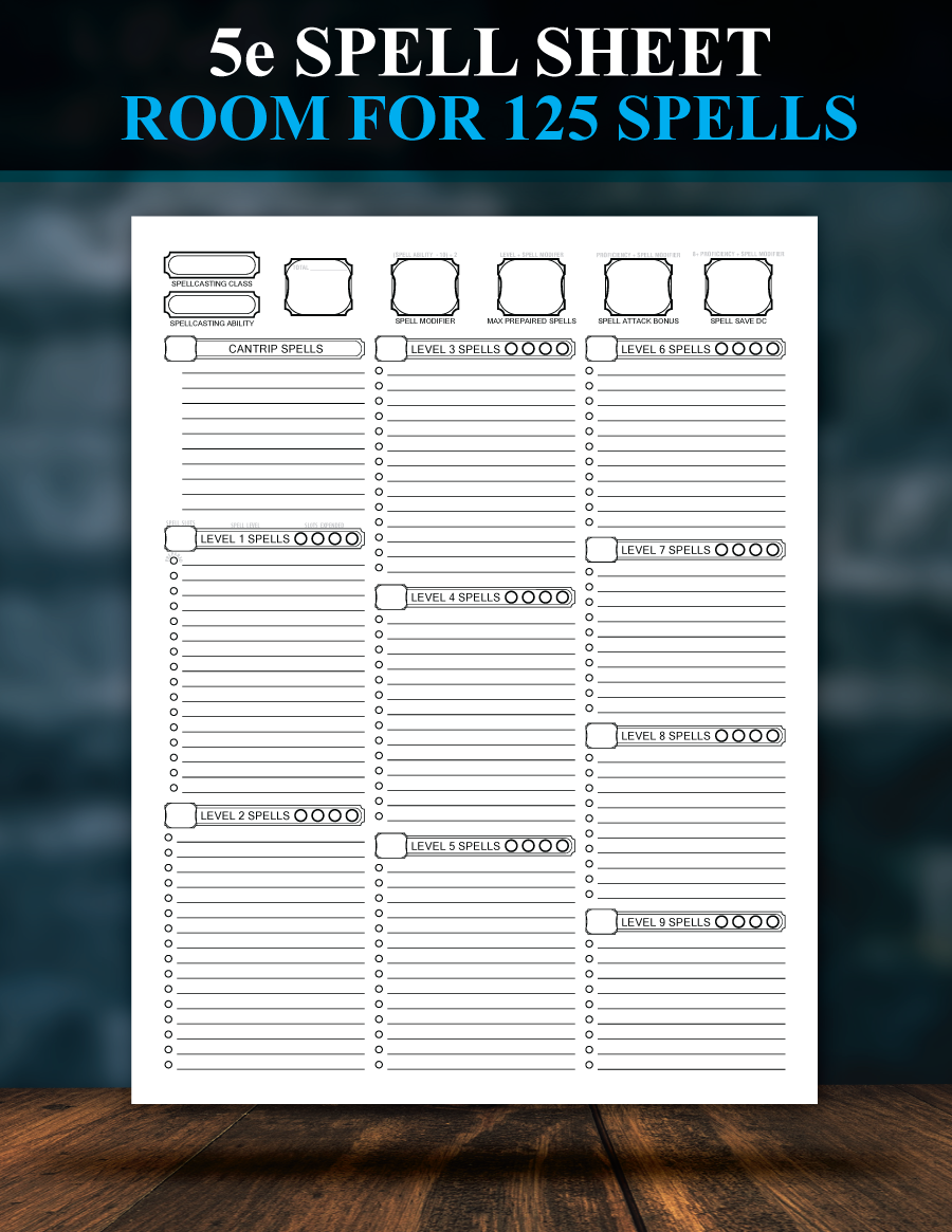 5e Spell Sheet Redesigned Patrick Mitchell Johnston DriveThruRPG 5e Spell Sheet Redesigned Patrick Mitchell Johnston DriveThruRPG