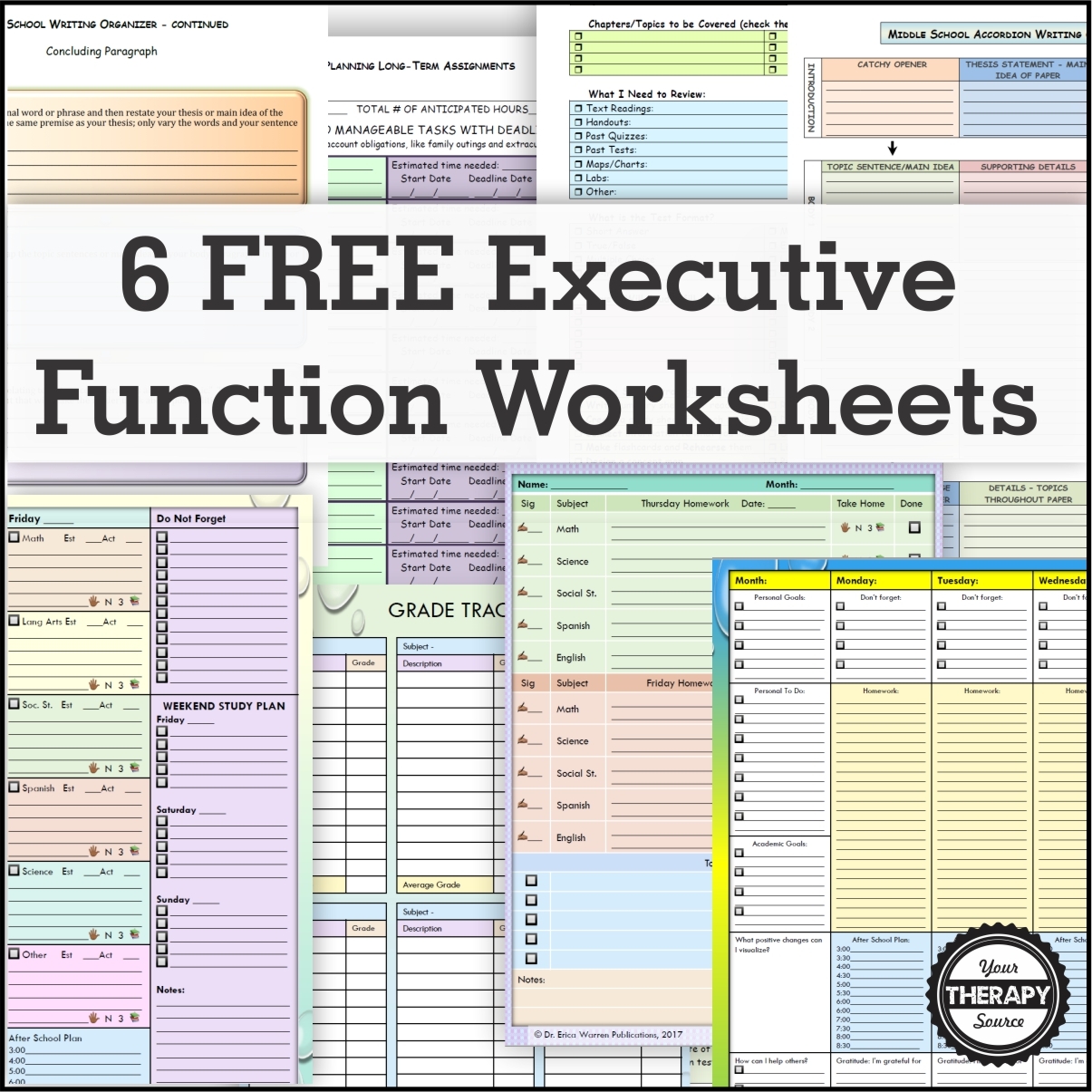 Free Printable Executive Functioning Worksheets Pdf