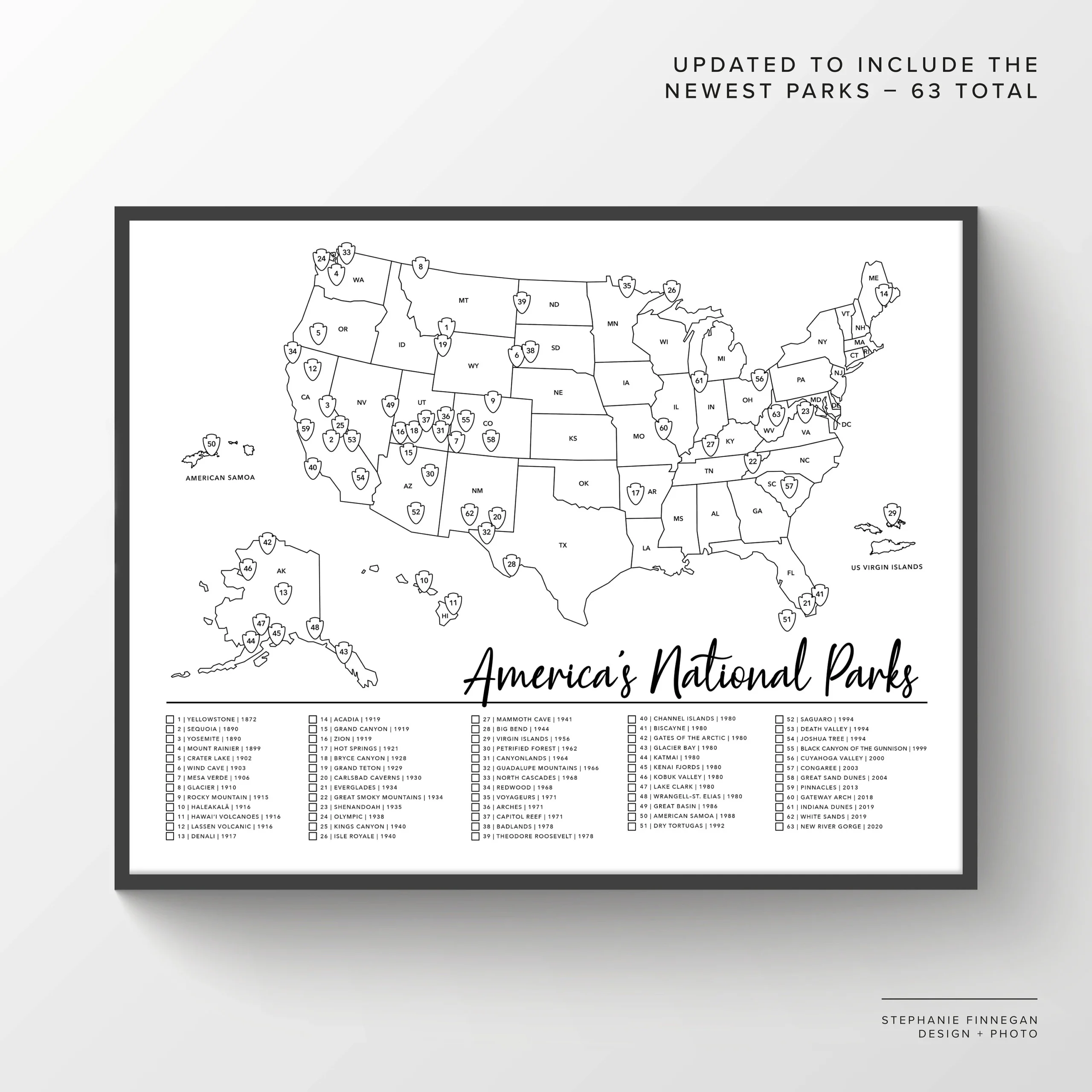 National Parks Map Printable