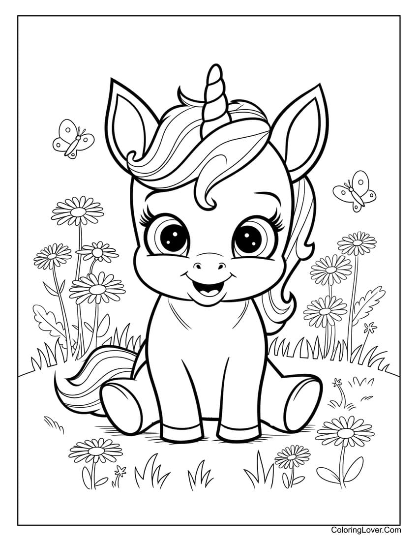 Unicorn Coloring Sheet Free Printable