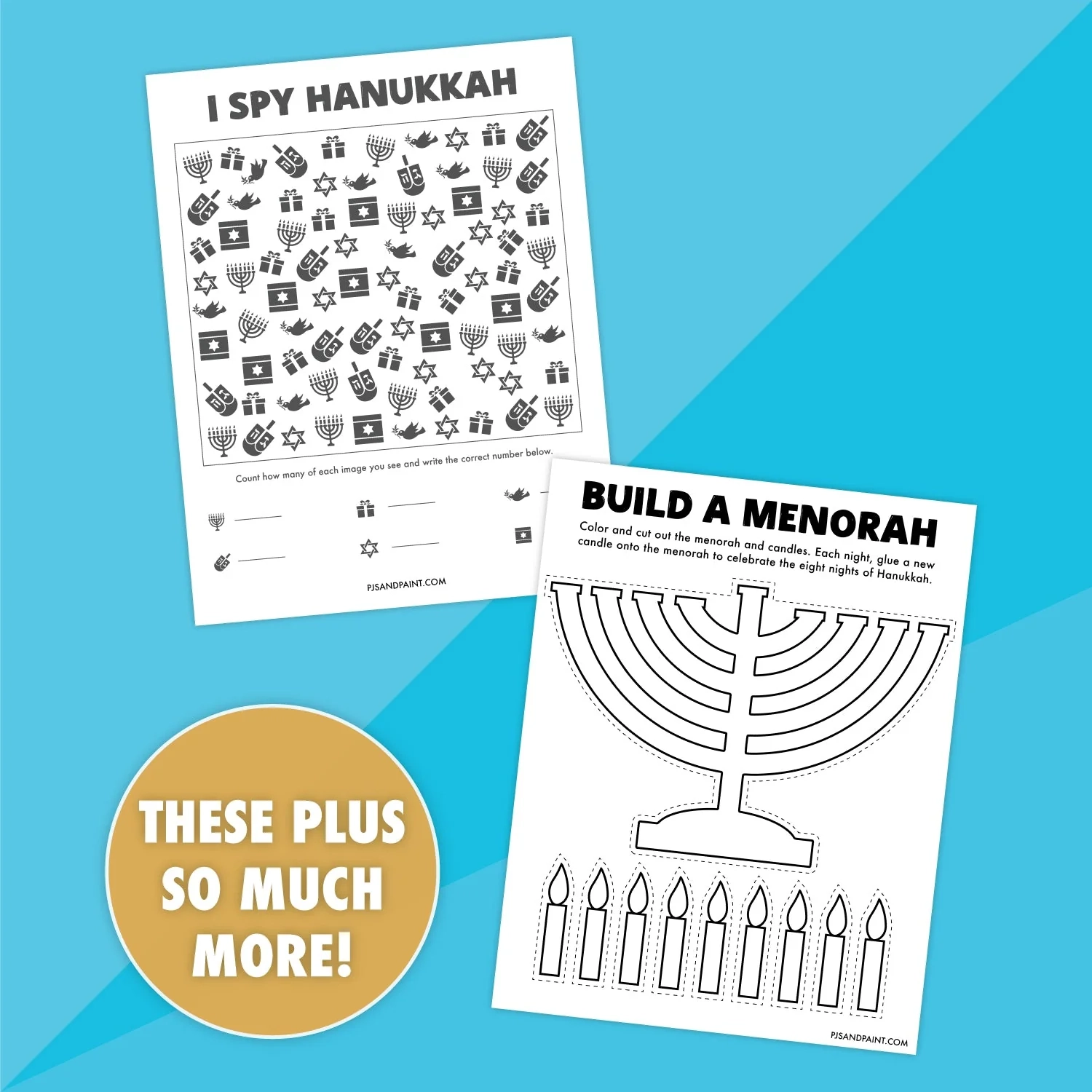 8 Printable Hanukkah Activities Bundle Pjs And Paint 