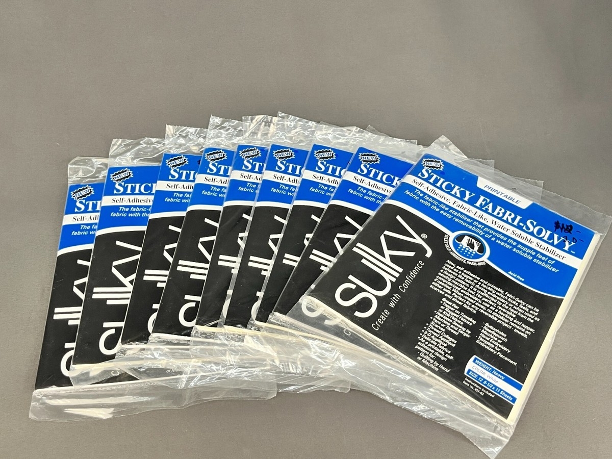 9 New Sticky Fabric Solvy Printable Sheets 12ct 8 1 2in X 11in Sulky 457 02 EBay 9 New Sticky Fabric Solvy Printable Sheets 12ct 8 1 2in X 11in Sulky 457 02 EBay