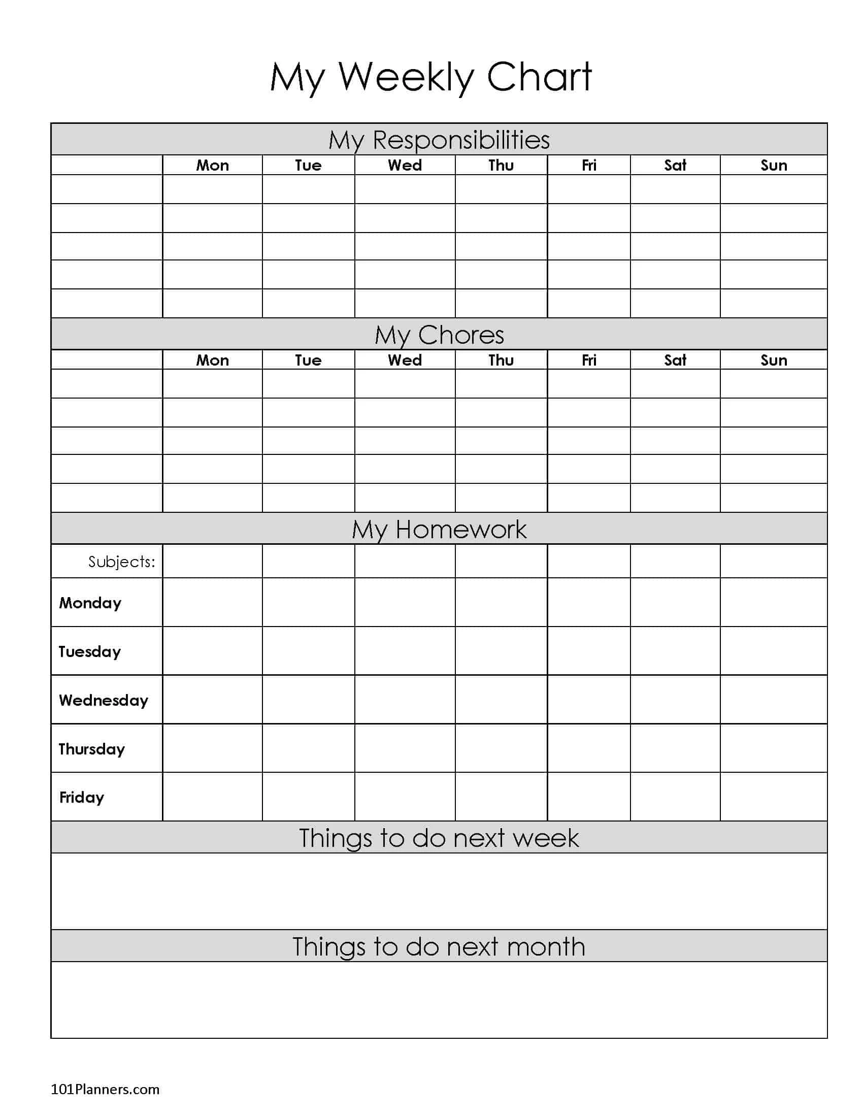 A List Of Chores For Teenagers With Free Chore Charts