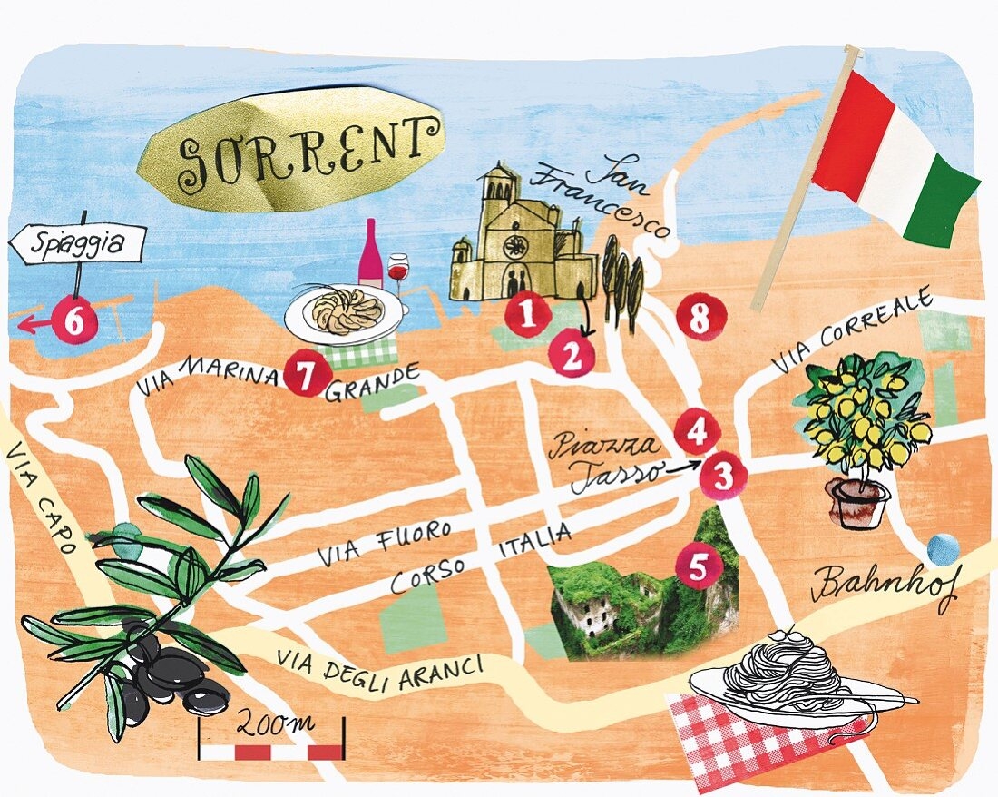 A Map Of Sorrento Italy License Image 10325357 Lookphotos