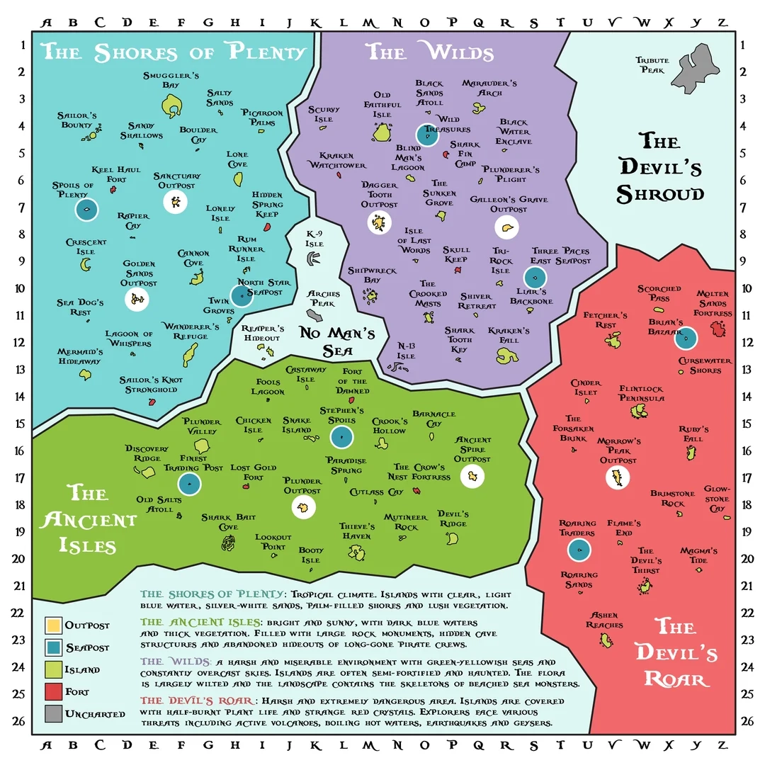 Printable Sea Of Thieves Map