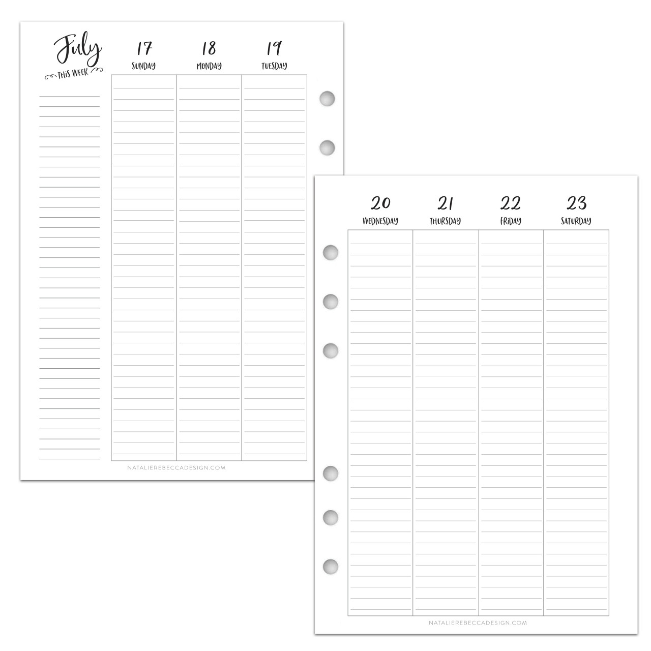 A5 Vertical Lined Calendar A5 Vertical Lined Calendar