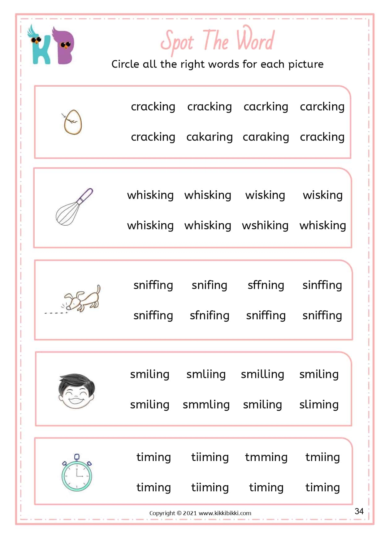Adding Suffix ing Free Phonics Printable Worksheets