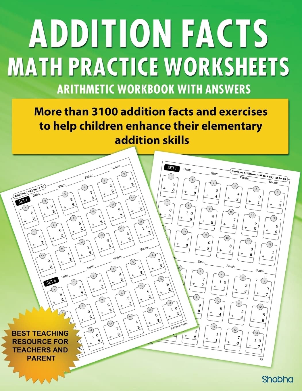 Addition Facts Math Practice Worksheet Arithmetic Workbook With Answers Daily Practice Guide For Elementary Students Elementary Addition Shobha 9781536932768 Amazon Books