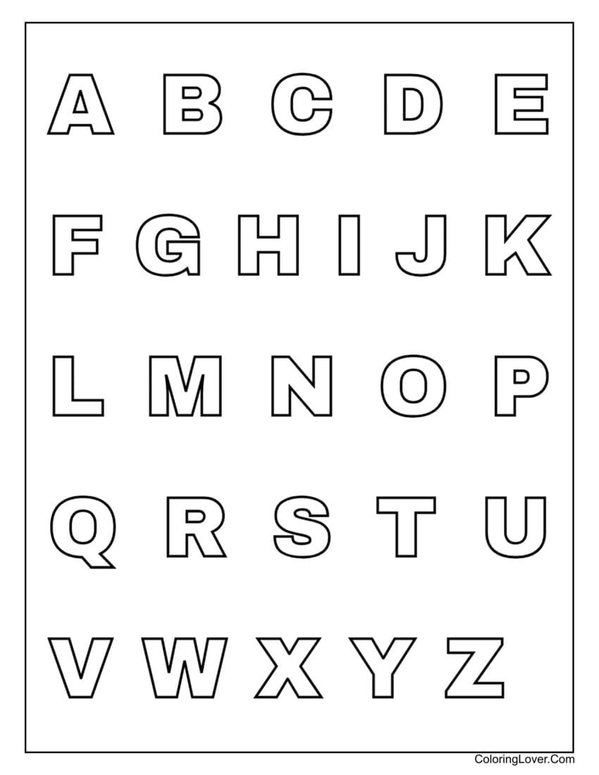 Alphabet Coloring Sheet Printable