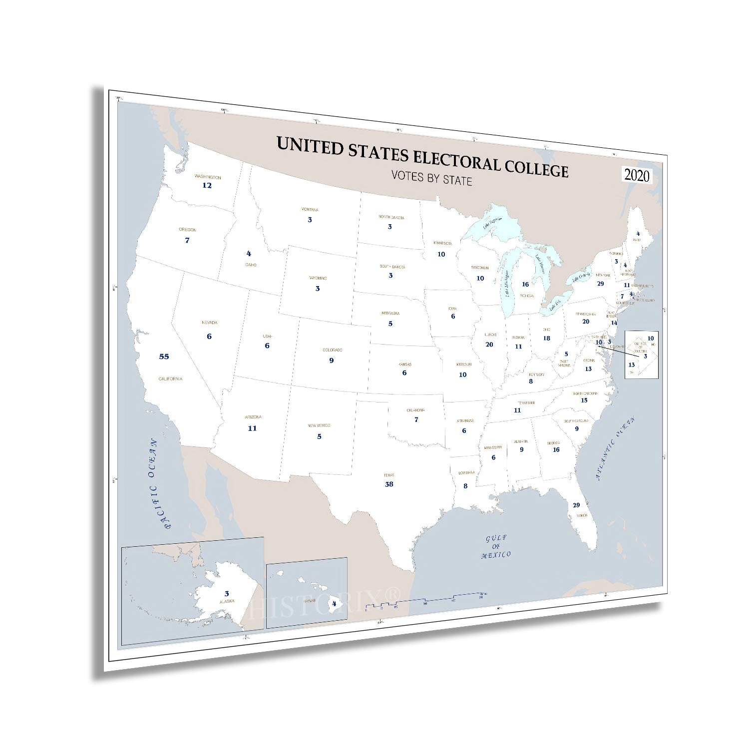 Amazon HISTORIX 2020 United States Electoral College Votes By State Map Poster 24x30 Inch Presidential Election Electoral College Poster US President Electoral Map Poster Posters Prints