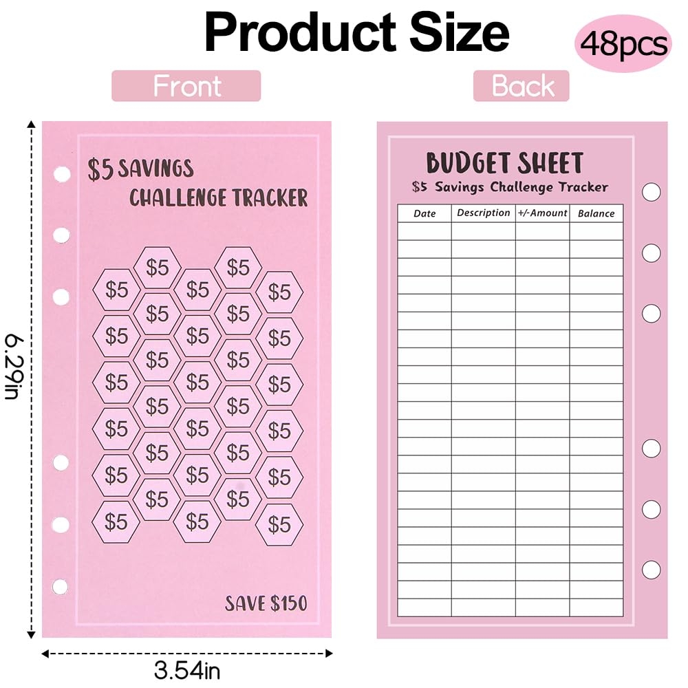 Amazon Money Saving Challenge Book 52 Week Savings Tracker With Budget Sheets For A6 Binder Office Products