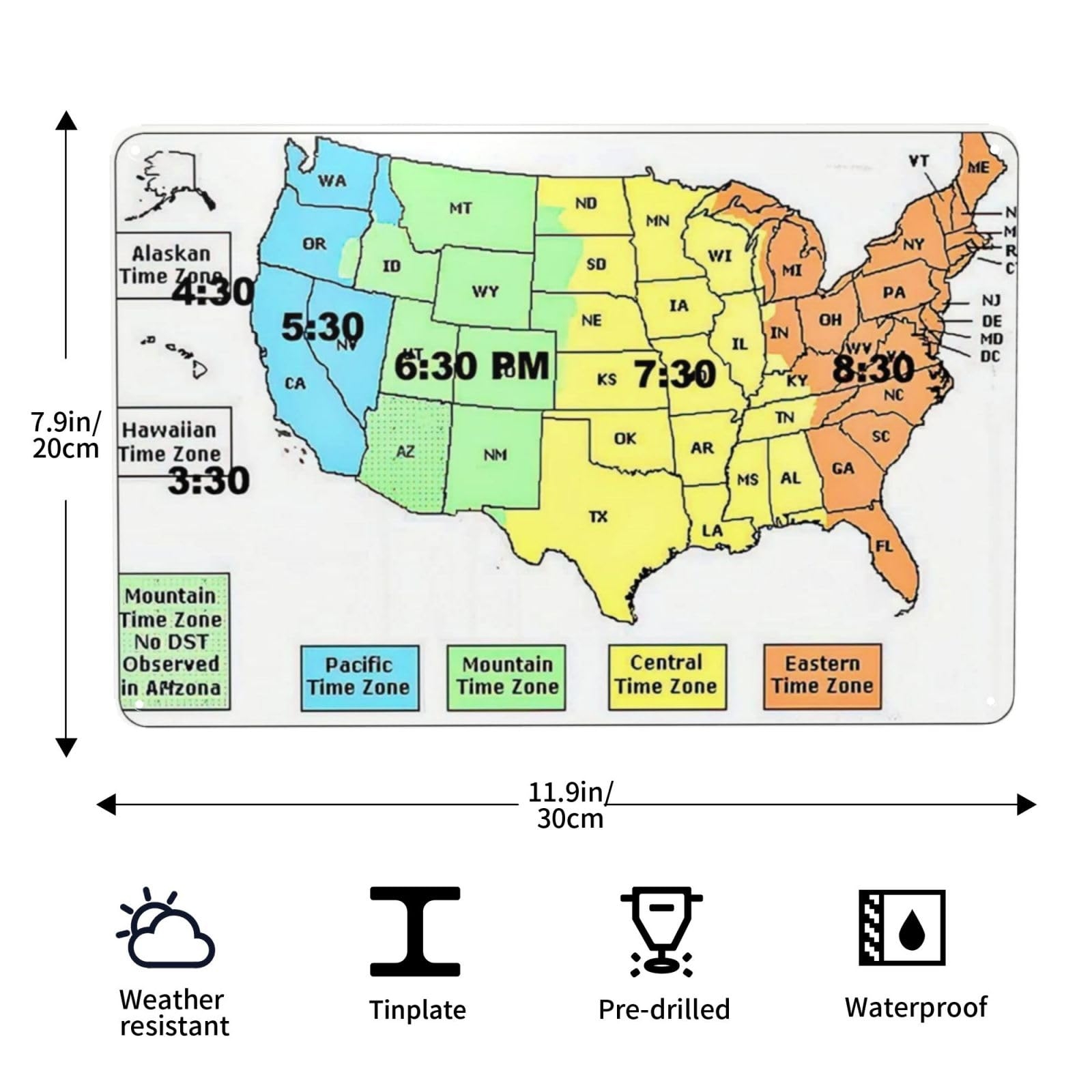 Amazon Us Time Zone Map Retro Funny Metal Sheet Signs Wall Decoration Size 8 X 12 Home U0026 Kitchen Amazon Us Time Zone Map Retro Funny Metal Sheet Signs Wall Decoration Size 8 X 12 Home U0026 Kitchen