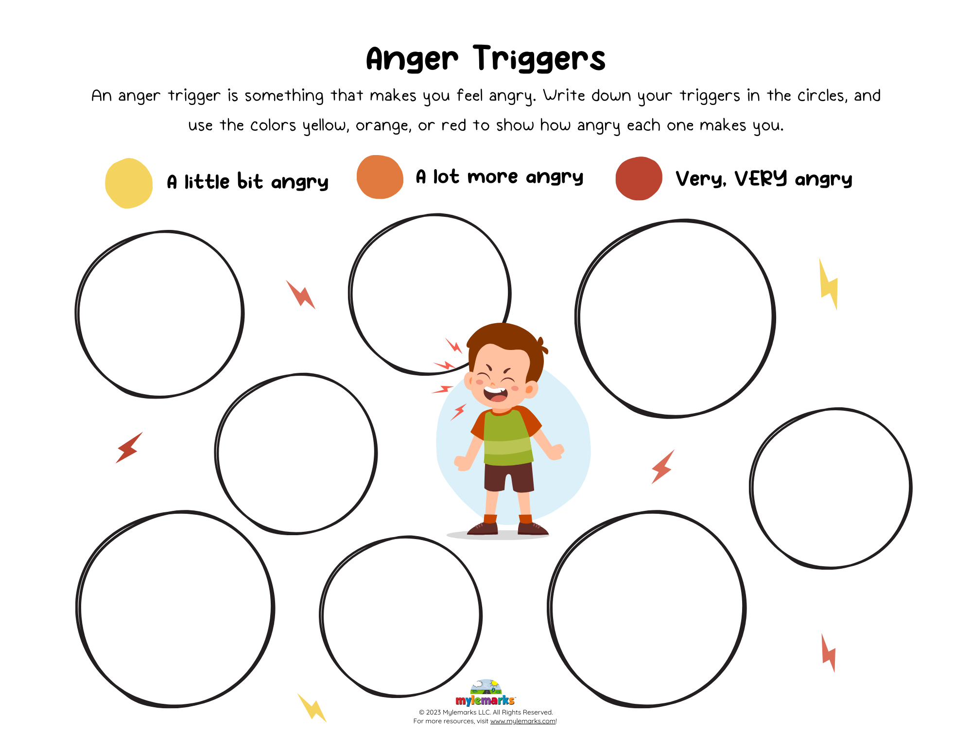 Printable Anger Triggers Worksheet