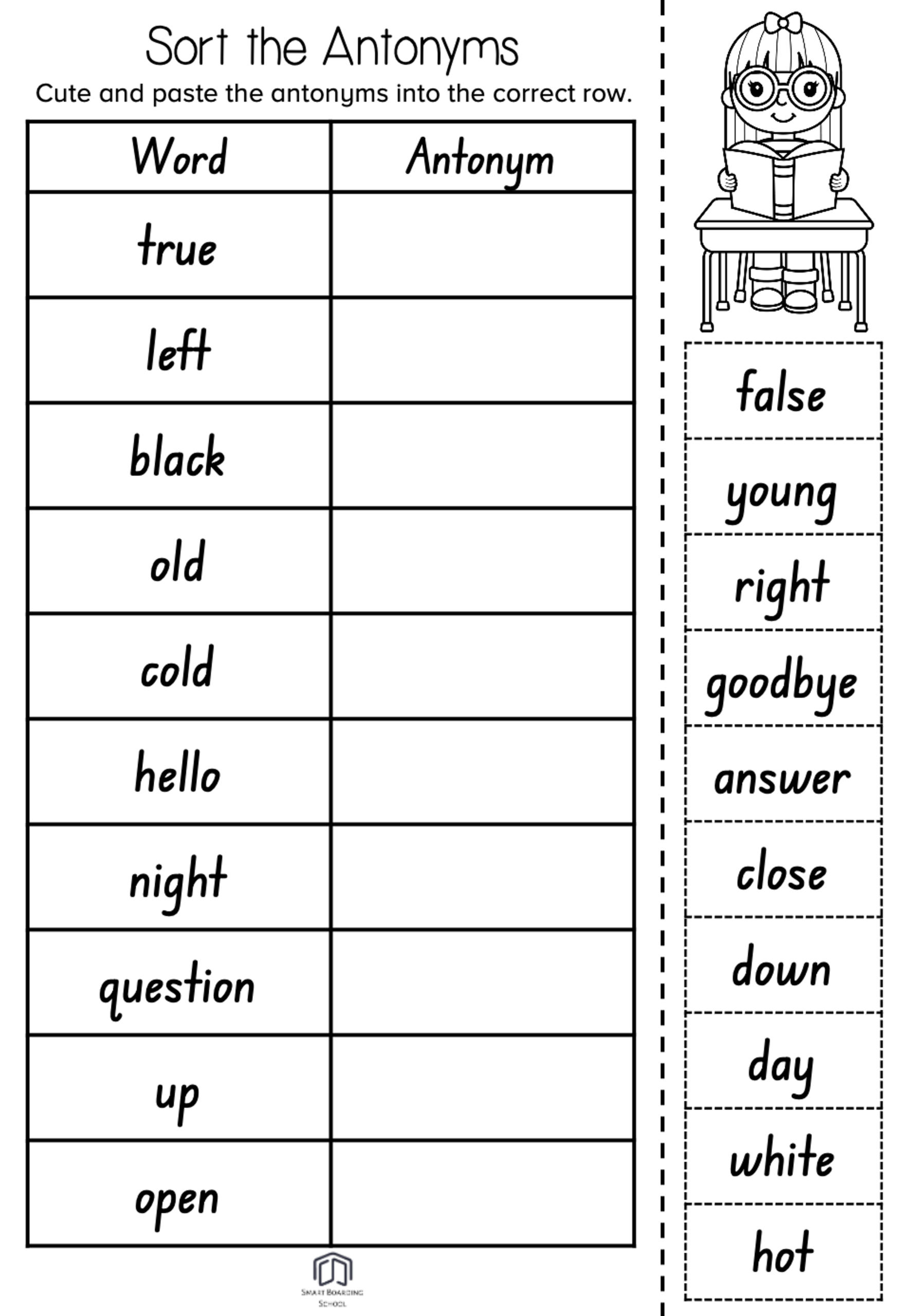 Antonyms Worksheets