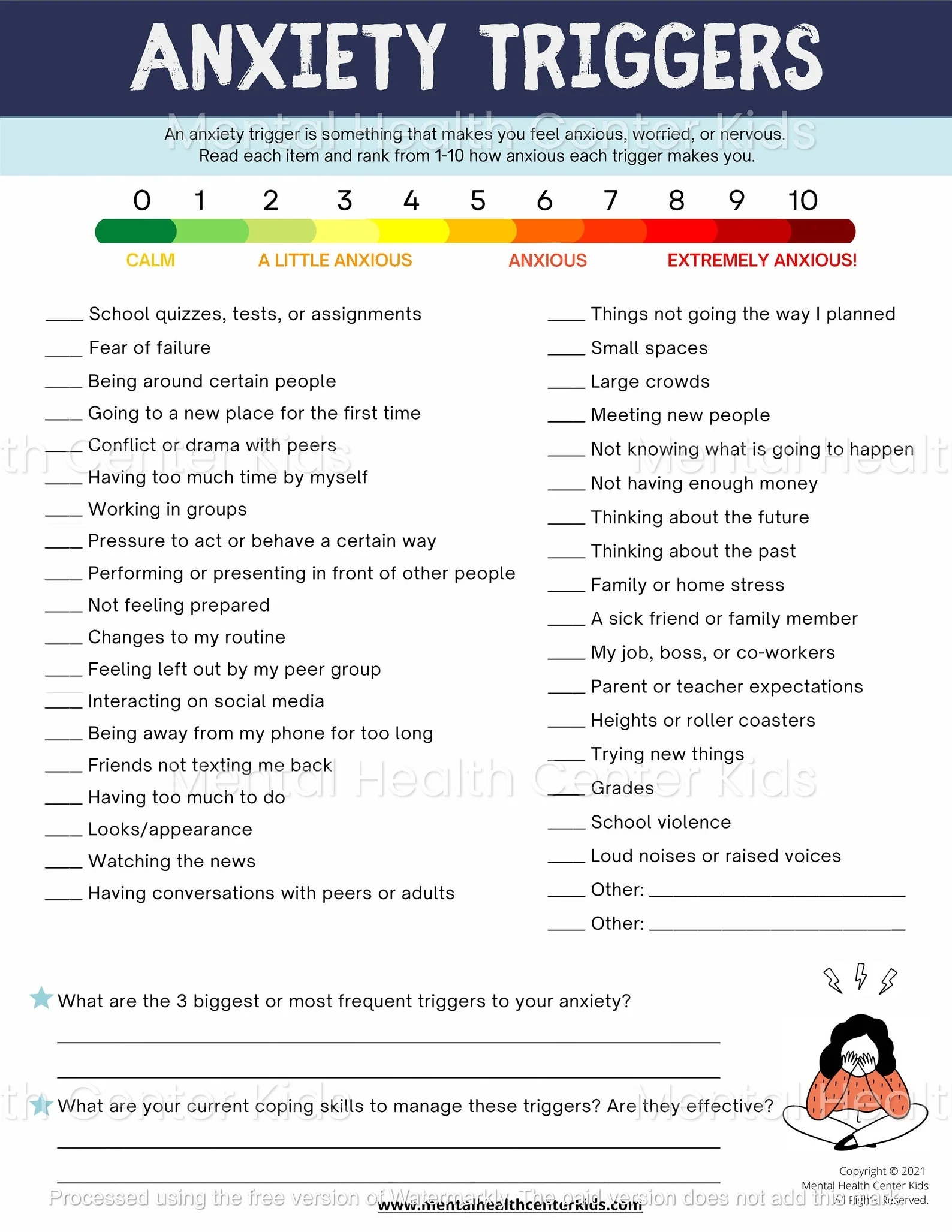 Anxiety Triggers For Teens Mental Health Center Kids