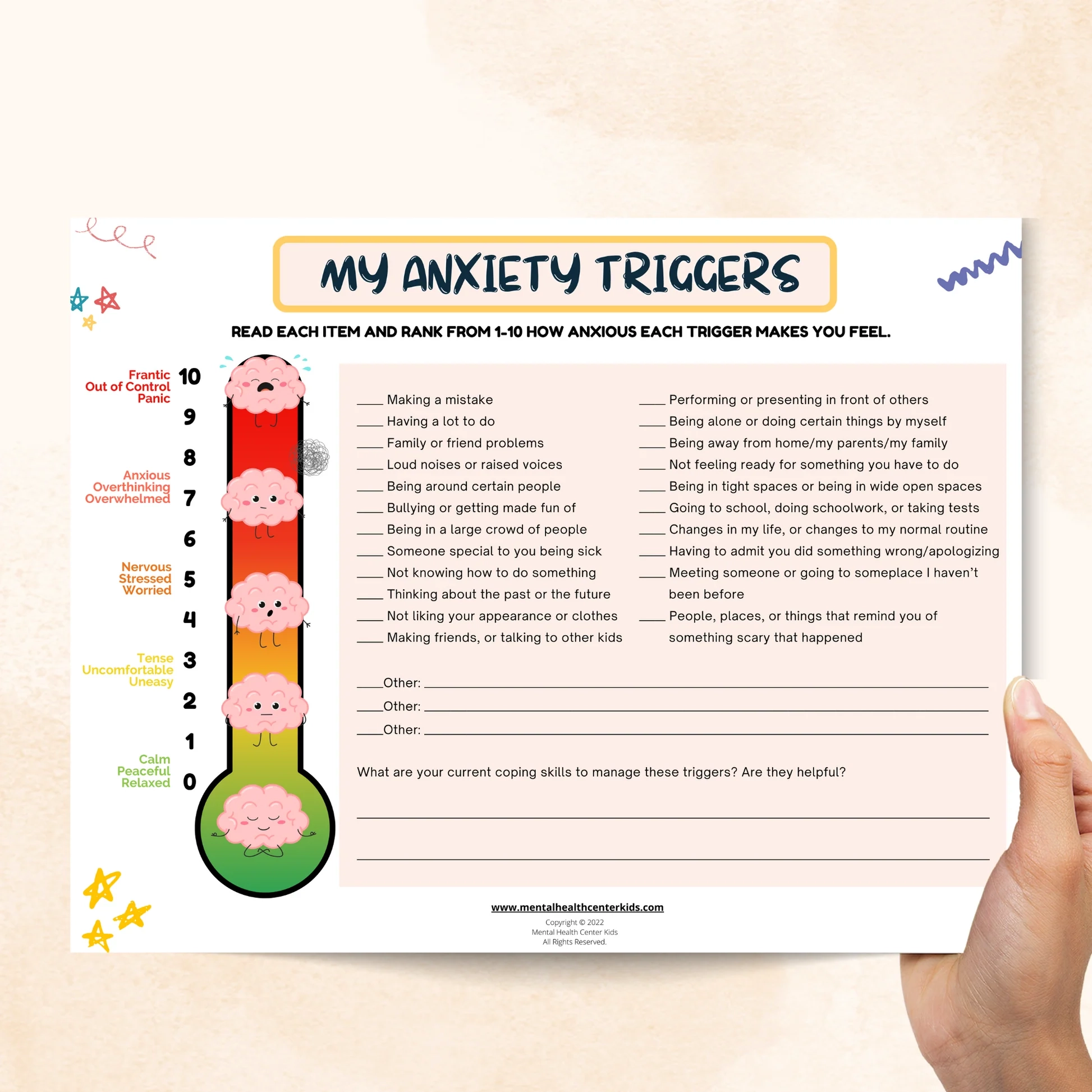 Anxiety Triggers Worksheet Mental Health Center Kids Anxiety Triggers Worksheet Mental Health Center Kids