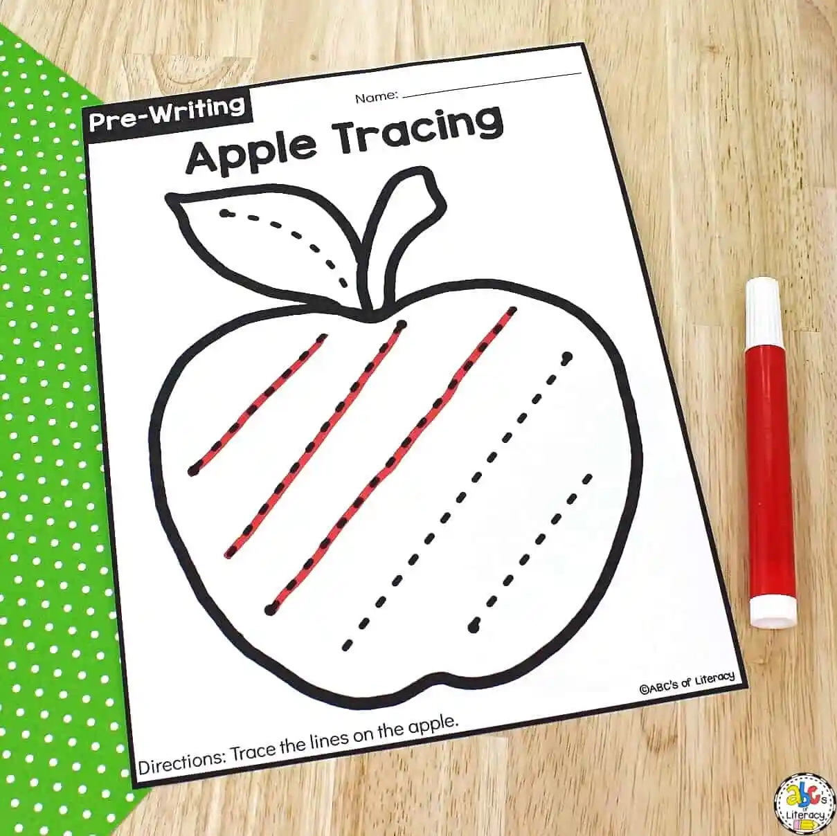 Apple Tracing Worksheets Preschool Worksheets