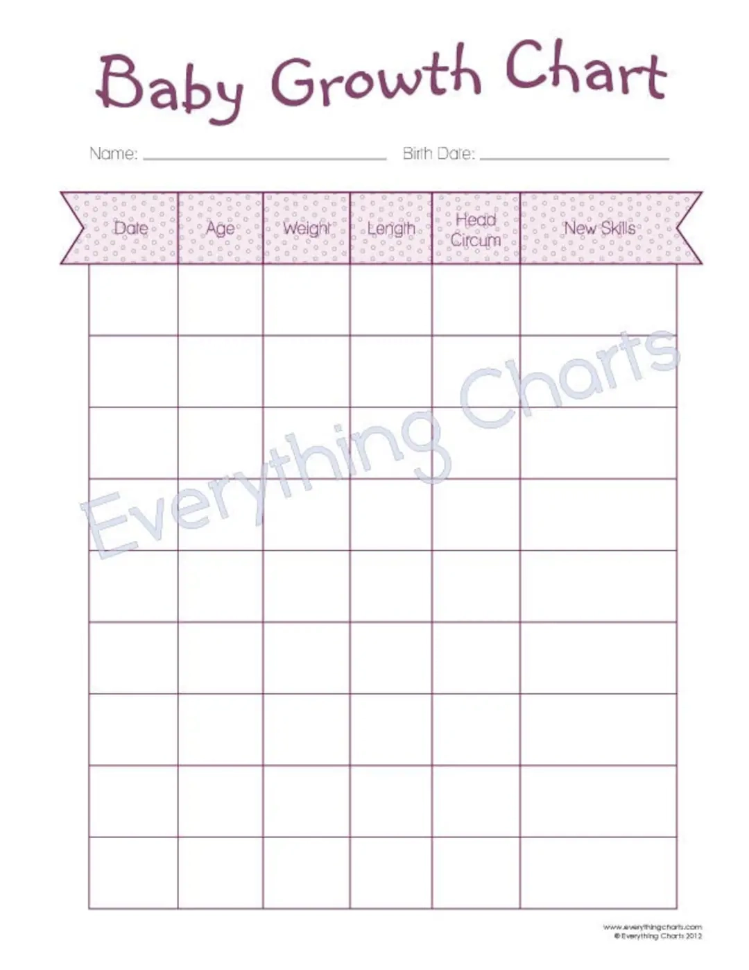 Printable Growth Chart