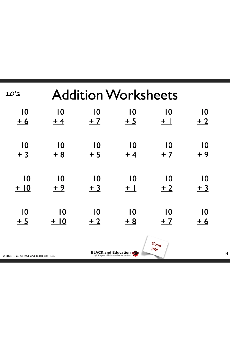 Printable Addition Sheets