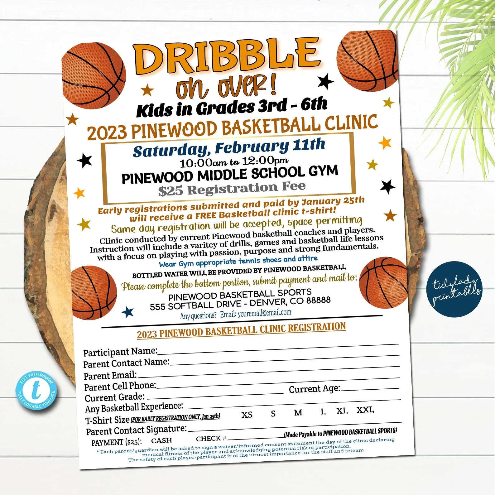 Printable Basketball Sign Up Sheet