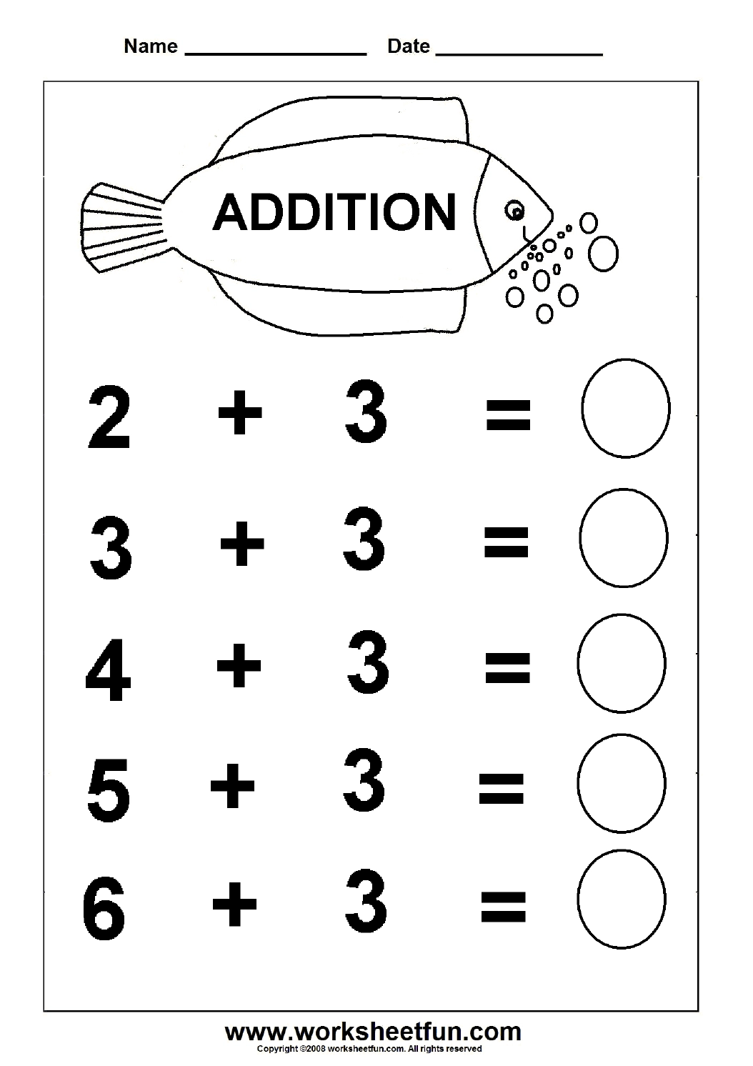 Beginner Addition 6 Kindergarten Addition Worksheets FREE Printable Worksheets Worksheetfun