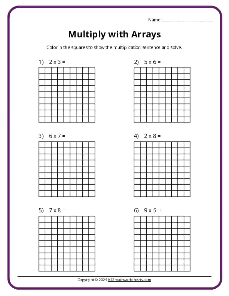 Beginning Multiplication Worksheets An Introduction K12 Math Worksheets