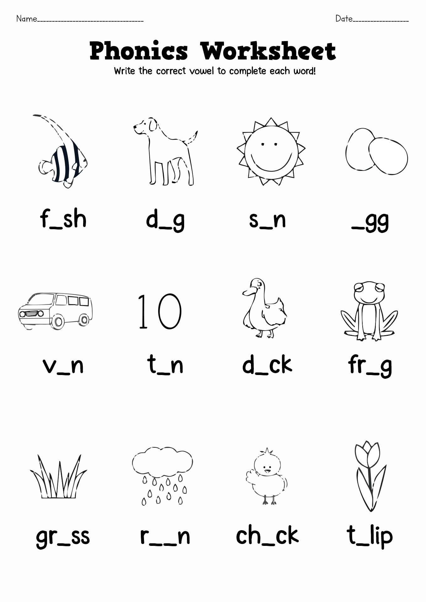 Phonics Worksheet Printable