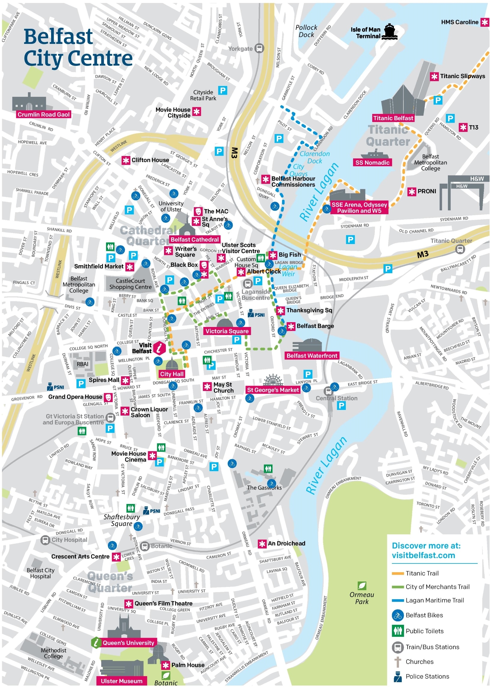 Belfast City Centre Map Ontheworldmap