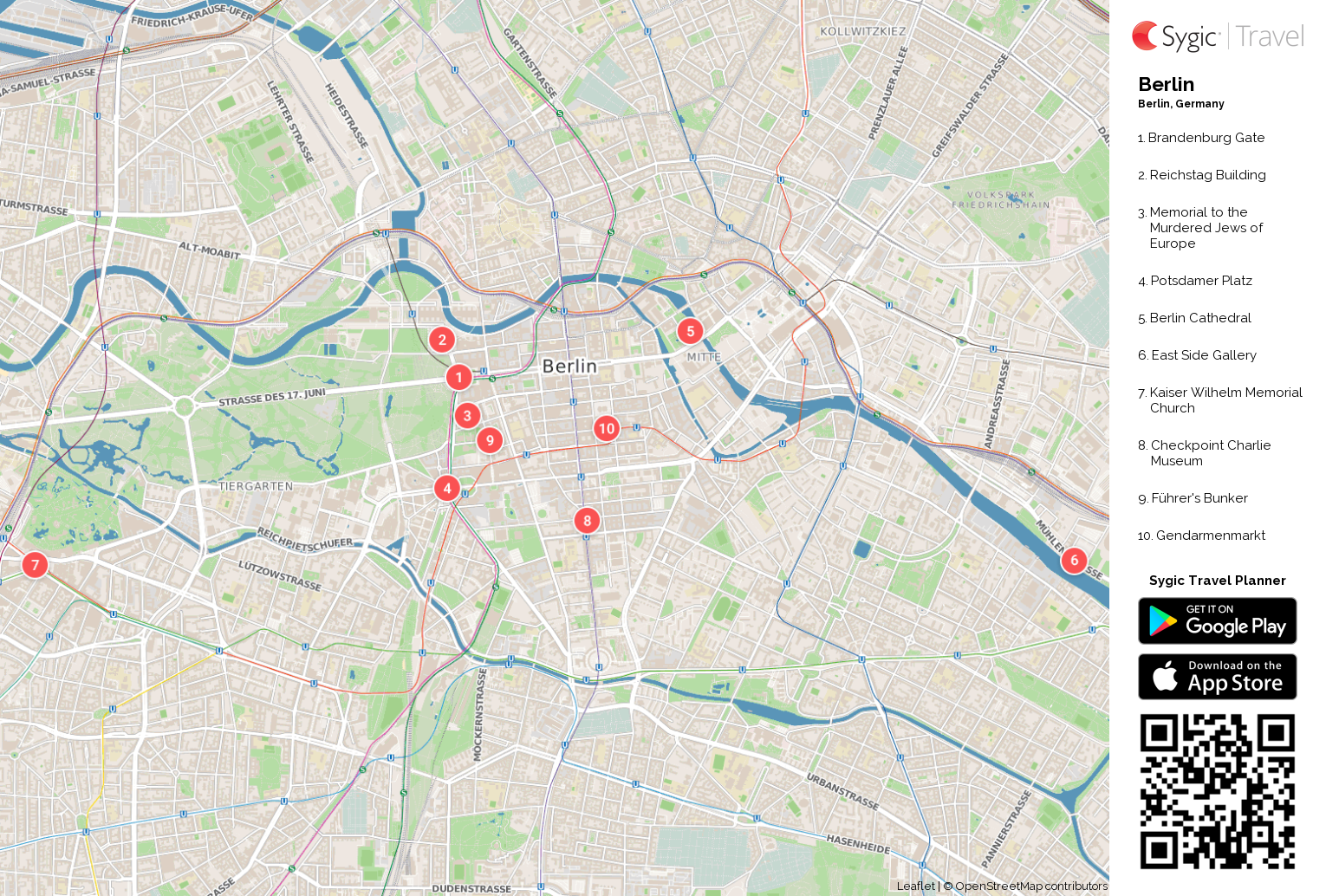 Berlin Printable Tourist Map Tripomatic