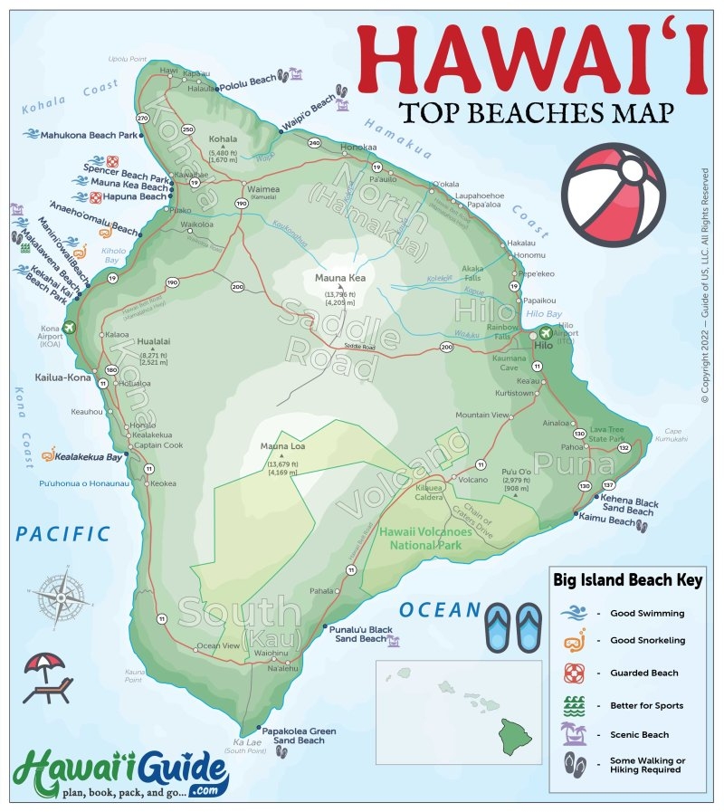 Big Island Hawaii Maps With Printable Road Map