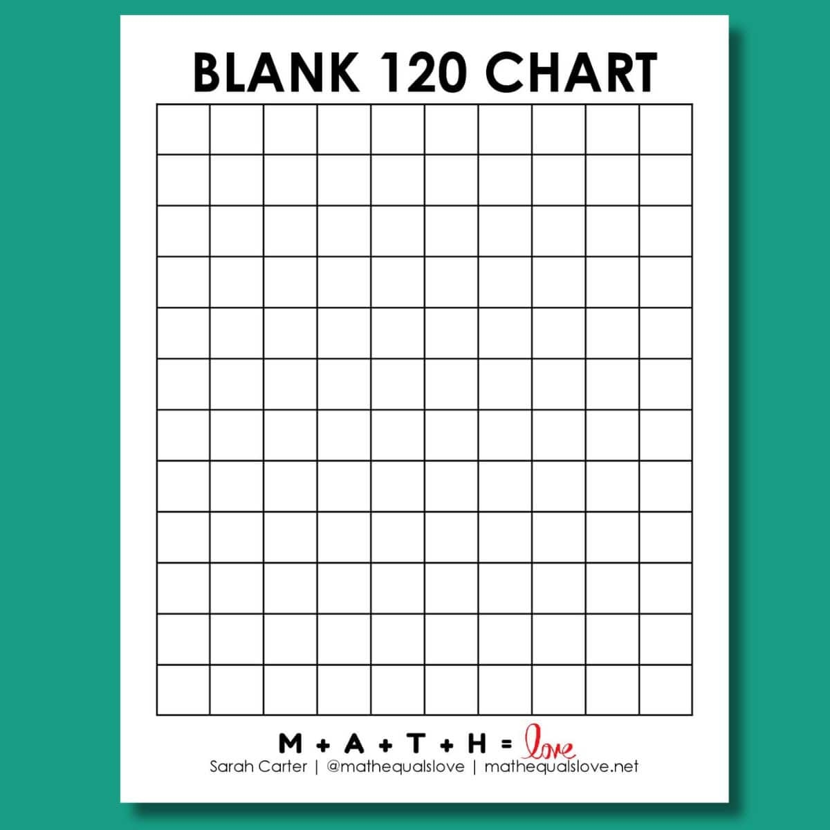 Number Chart To 120 Printable