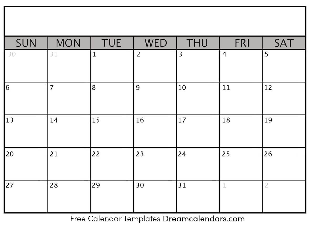 Printable Empty Calendar Template Printable Empty Calendar Template