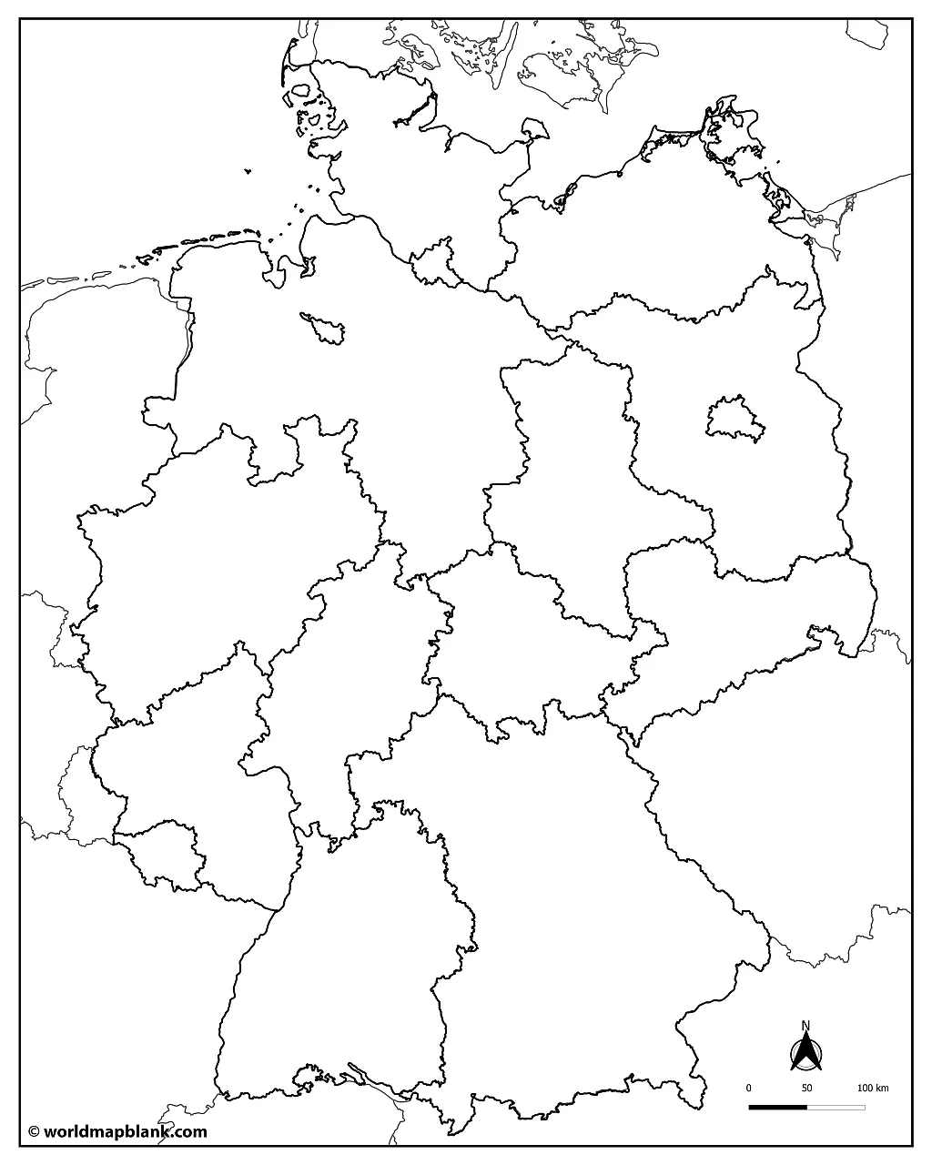 Free Printable Map Of Germany
