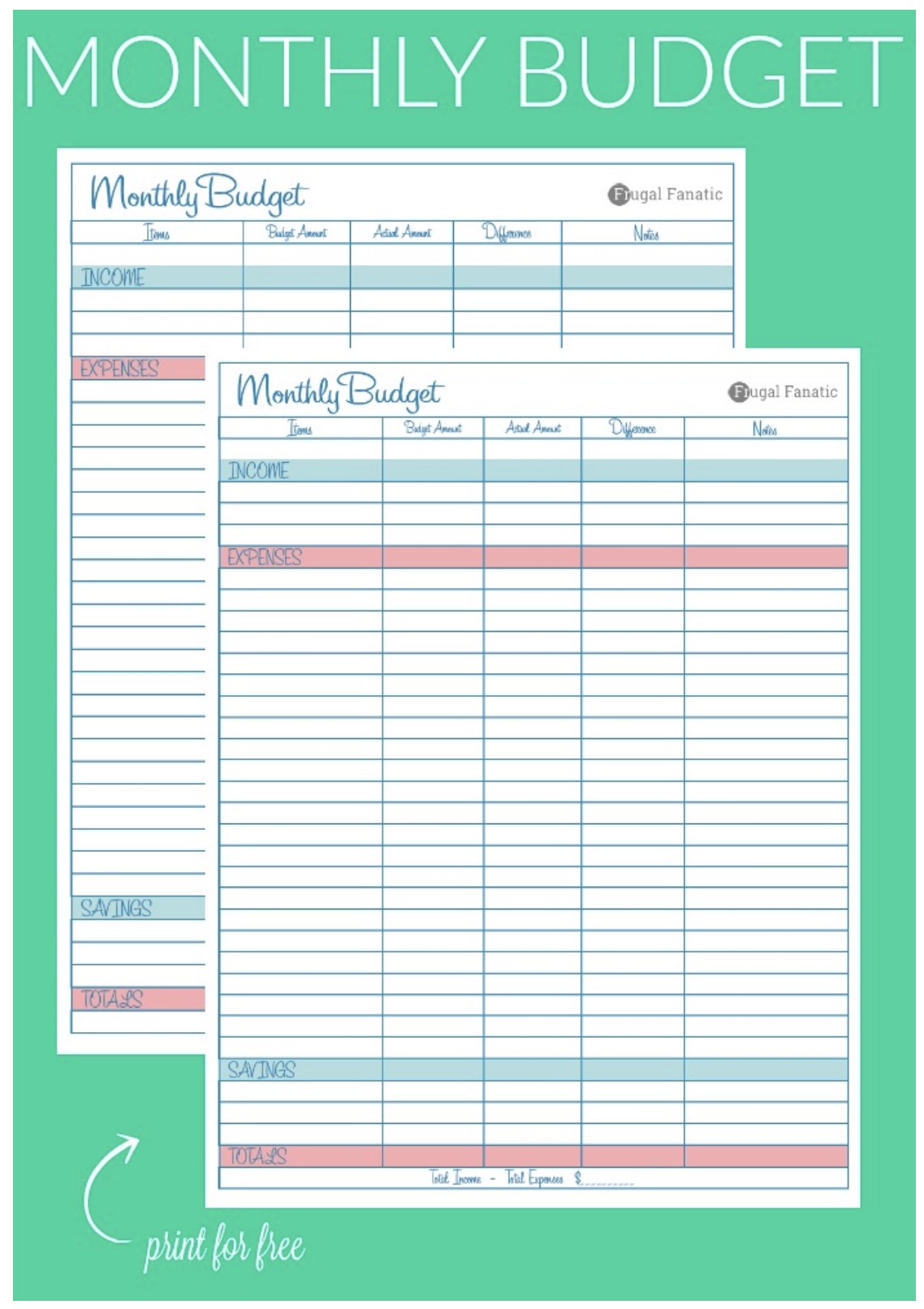 Budget Printable Worksheet Budget Printable Worksheet