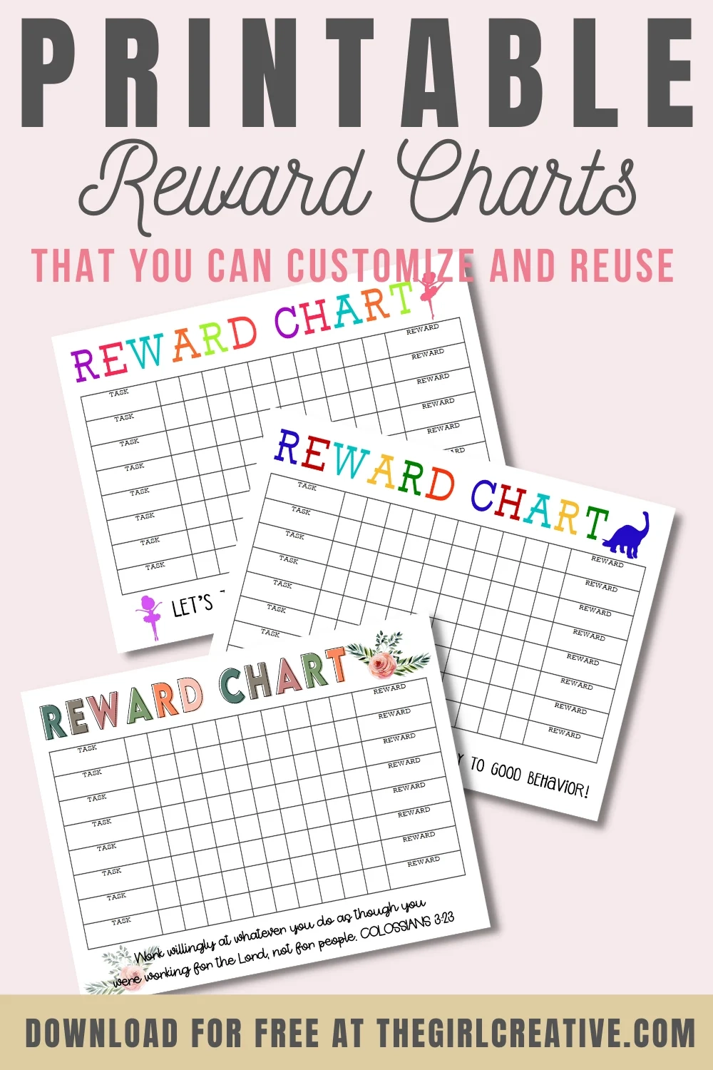 Blank Reward Chart Printable The Girl Creative