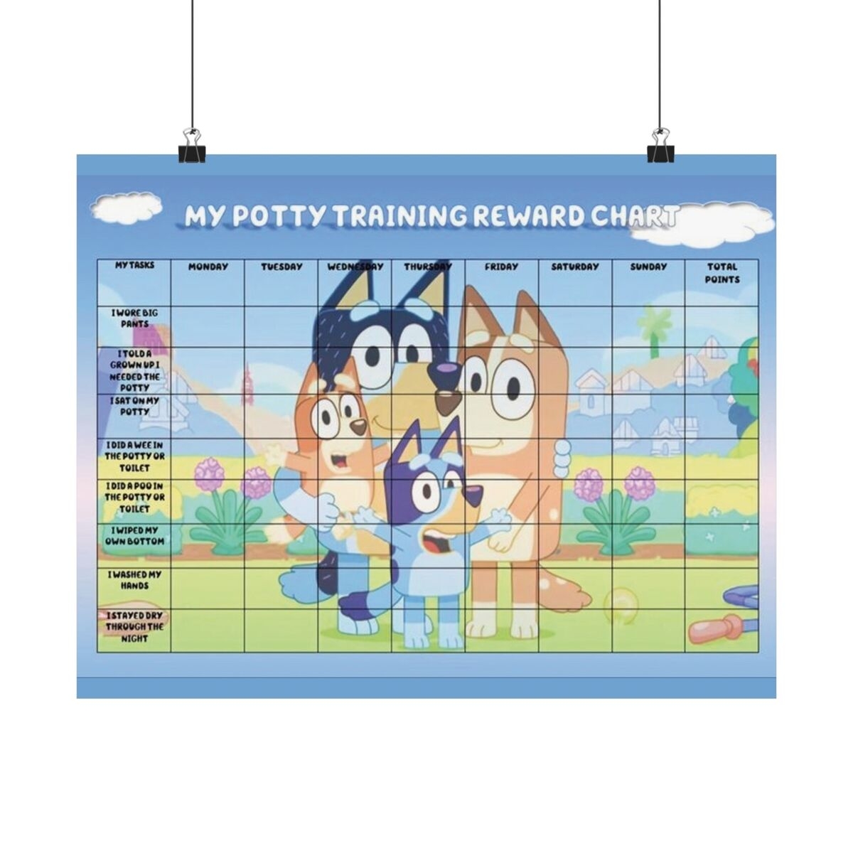 Free Printable Bluey Potty Chart