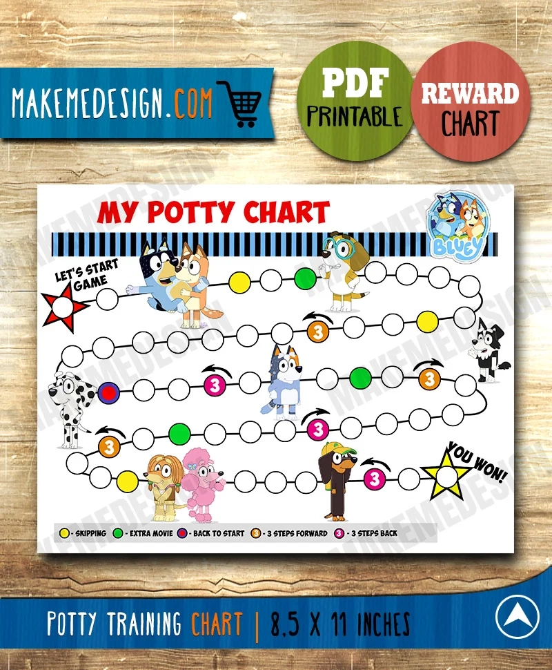 Bluey Reward Chart Bluey Potty Chart MakeMeDesign
