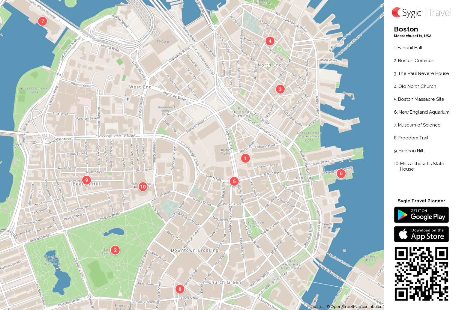 Boston Printable Tourist Map Tripomatic