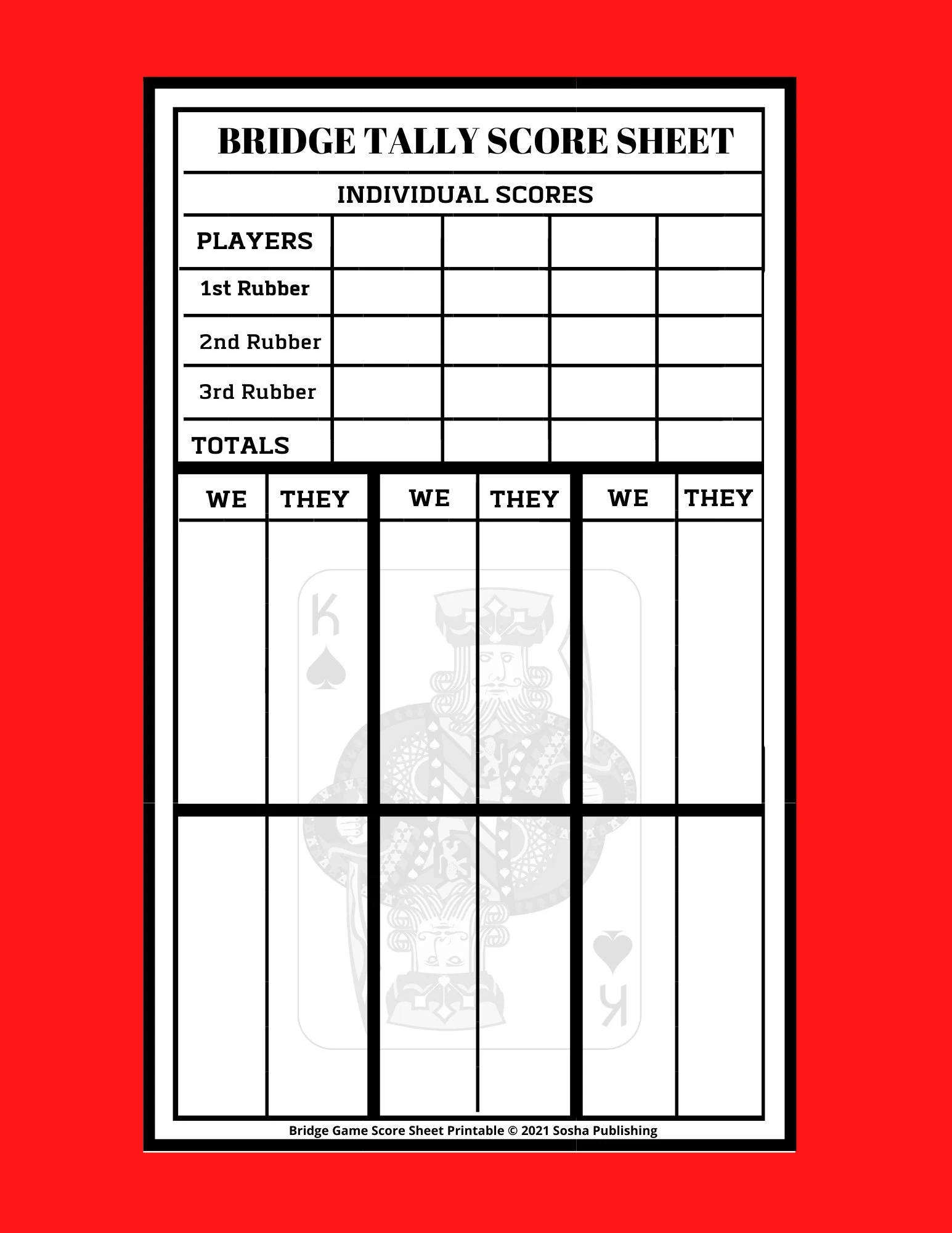 Bridge Game Score Sheets Printable Bridge Score Pad Bridge Score Card Bridge Tally Score Sheet Digital Bridge Tally Cards Large Print Etsy Israel