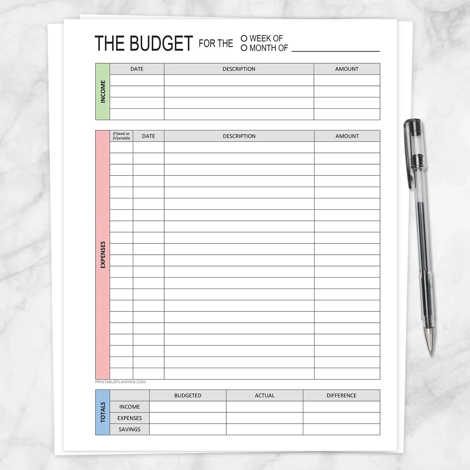 Budget Worksheet Weekly Or Monthly Green Red Blue Printable At Printable Planning For Only 5 95 Budget Worksheet Weekly Or Monthly Green Red Blue Printable At Printable Planning For Only 5 95