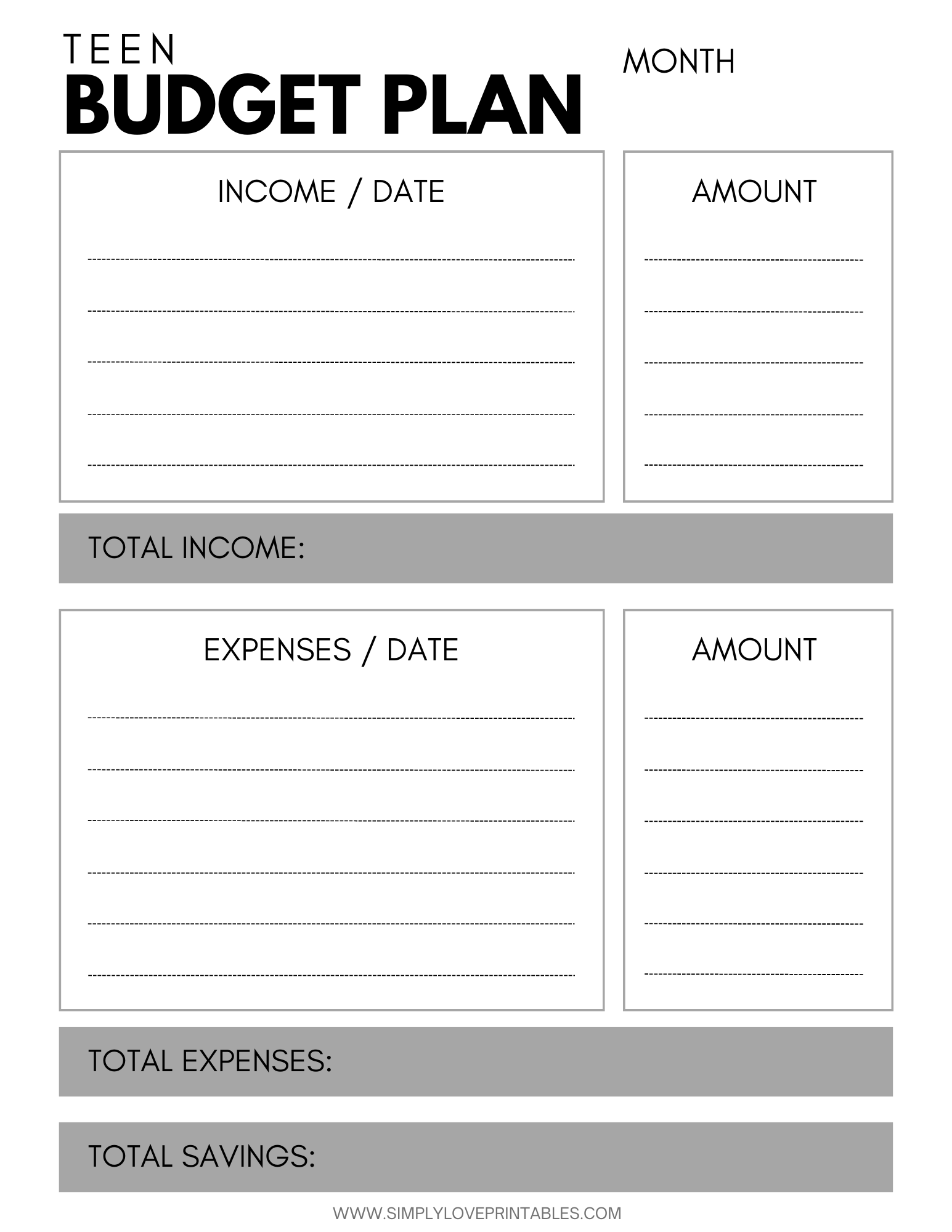 Budgeting Worksheets For Teens Simply Love Printables Budgeting Worksheets For Teens Simply Love Printables