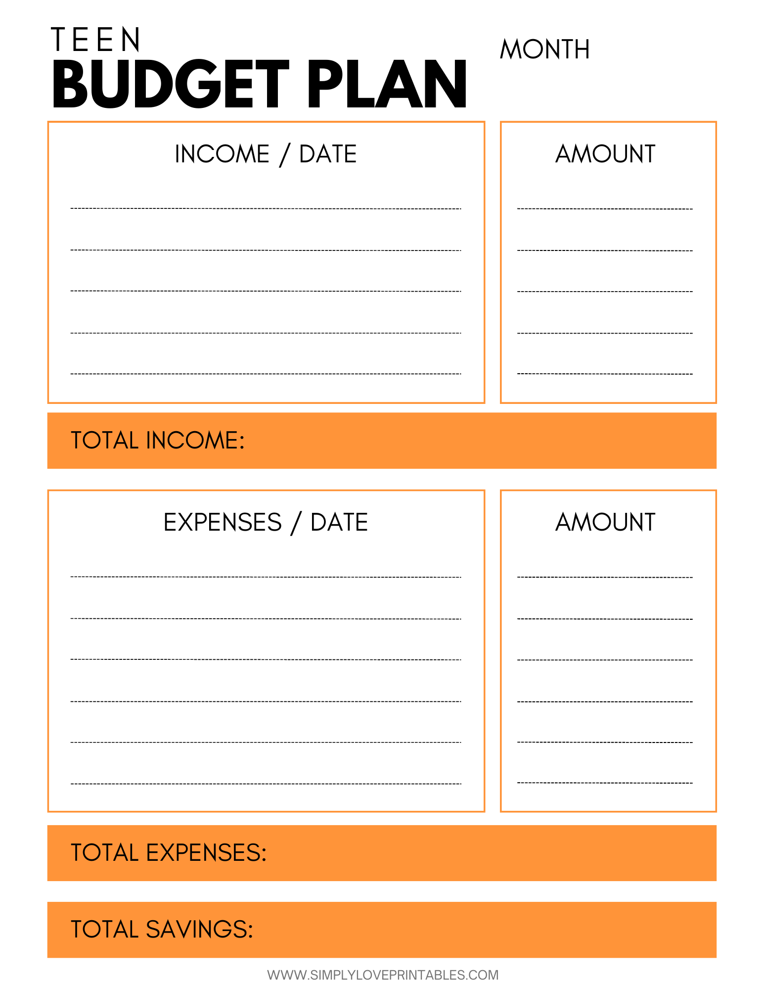 Budgeting Worksheets For Teens Simply Love Printables Budgeting Worksheets For Teens Simply Love Printables