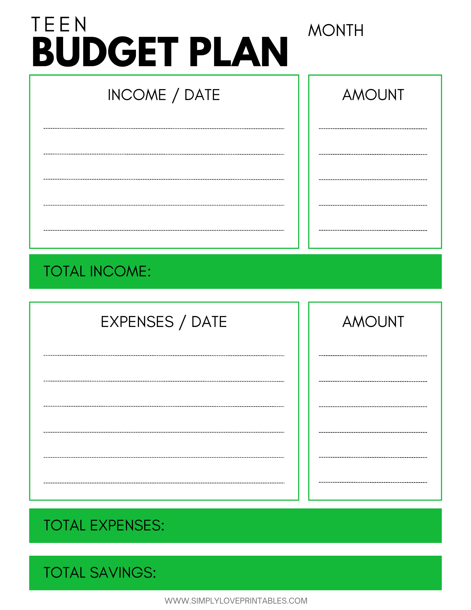 Budgeting Worksheets For Teens Simply Love Printables Budgeting Worksheets For Teens Simply Love Printables