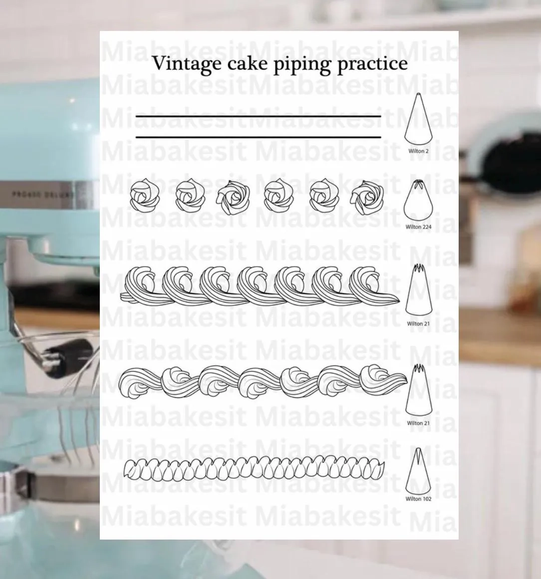 Buttercream Practice Sheet Etsy